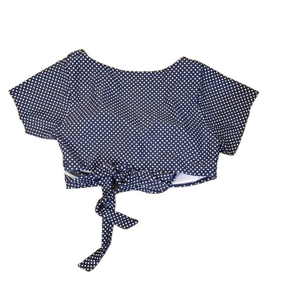 Meet Curve Women's Navy/White Polka-dot Nylon/Spandex Two Piece Swimsuit NEW - Picture 8 of 16